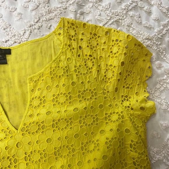 JCrew Collection daisy/eyelet short sleeved lined blouse - Picture 4 of 7